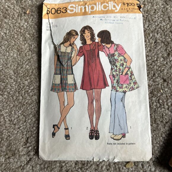 Vintage Lot Of 6 -1960s/1970s Simplicity Women’s Sewing Patterns & Cloth World - Picture 9 of 14